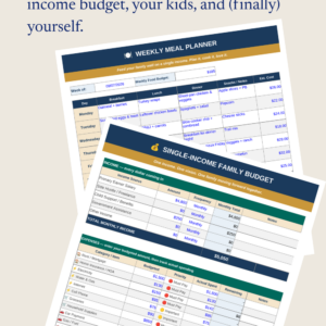 Stay at Home Parent Master Planner | Routines, Chores, Meals, Budget, Kids, Self-Care & Goals | Excel & Google Sheets