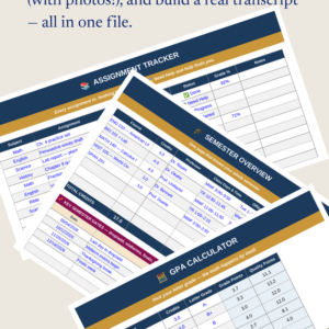 Homeschool Command Center | Curriculum Planner + Gradebook + Reading Log + Photo Portfolio + Transcript Builder | Excel & Google Sheets