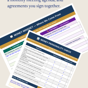 Marriage & Money Guide | Couples Financial Workbook — Money Conversations, Shared Goals & Agreements | Excel & Google Sheets