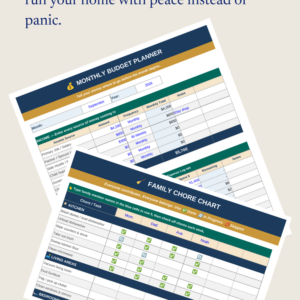 Family Command Center | Weekly Schedule + Chore Chart + Meal Planner + Family Goals | Excel & Google Sheets